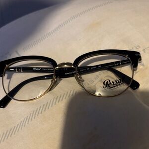Persol Black and Gold Frame Glasses